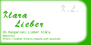klara lieber business card